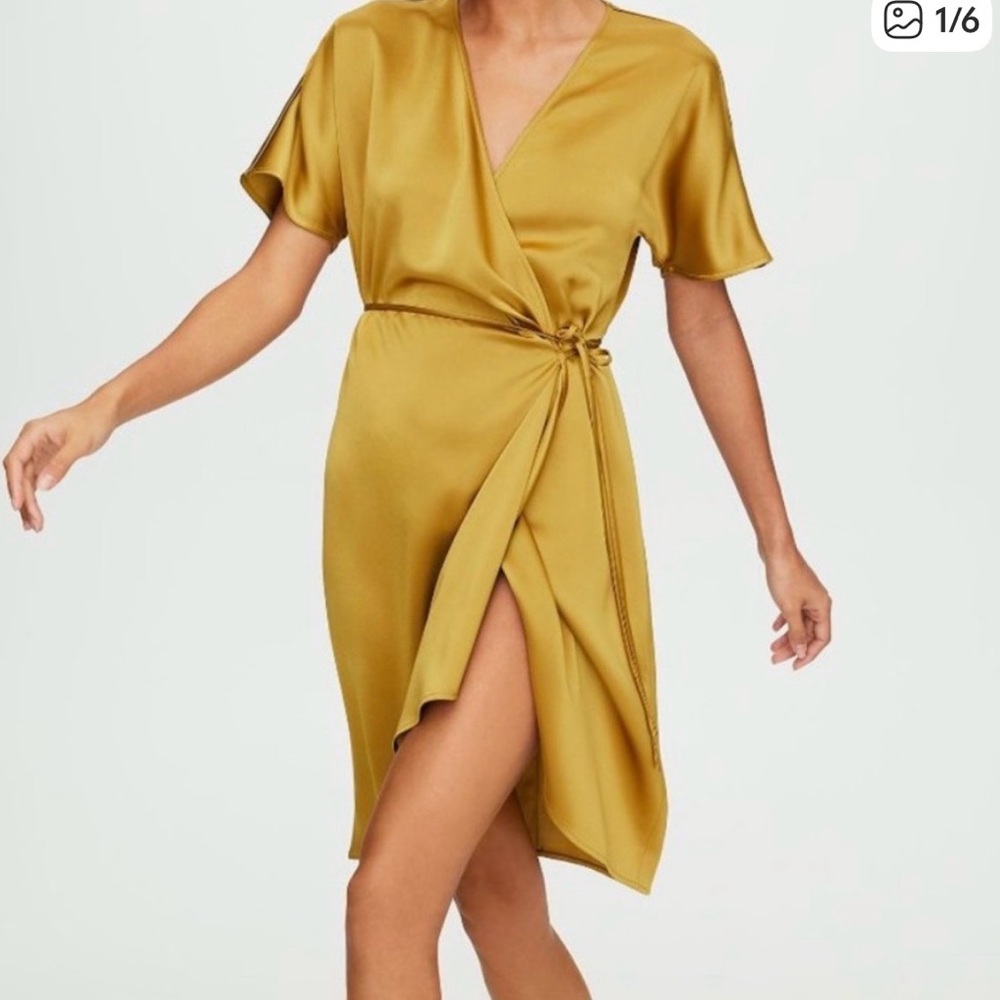 Babaton Asymmetrical Gold Dress